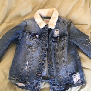 Jean jacket with wool NWOT